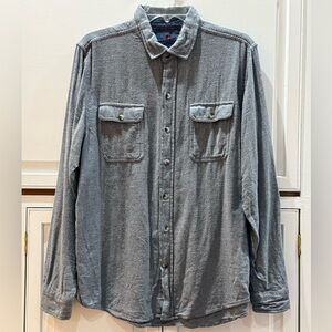 Woolrich Flannel Long Sleeve Casual Shirt Cotton Gray Outdoors Workwear